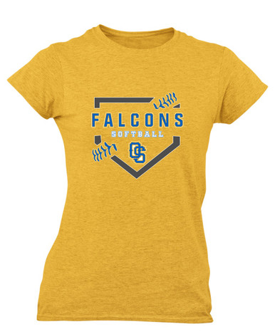 Olathe South Falcons OS Script Softball #2 Women's SS T-Shirt