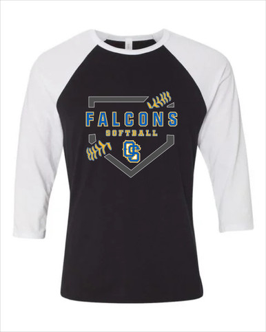 Olathe South Falcons OS Script Softball #2 Women's Baseball T-Shirt