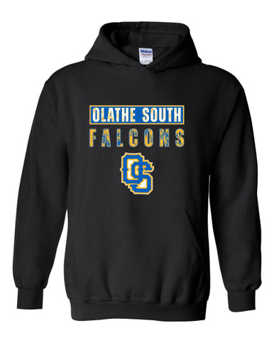 Olathe South Falcons OS Script Mascot #9 Men's Hoodie