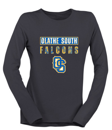 Olathe South Falcons OS Script Mascot #9 Women's Premium LS T-Shirt