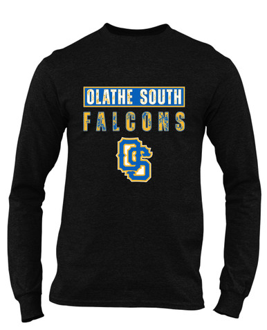 Olathe South Falcons OS Script Mascot #9 Men's LS T-Shirt