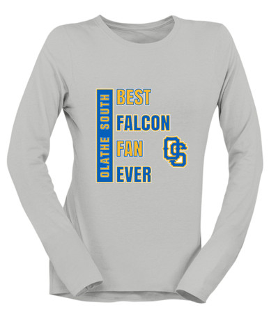 Olathe South Falcons OS Script Best Falcon Fan Women's Premium LS T-Shirt