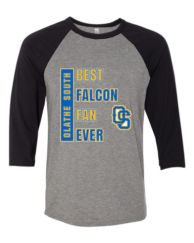 Olathe South Falcons OS Script Best Falcon Fan Men's Baseball T-Shirt