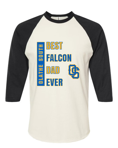 Olathe South Falcons OS Script Best Falcon Dad Men's Baseball T-Shirt