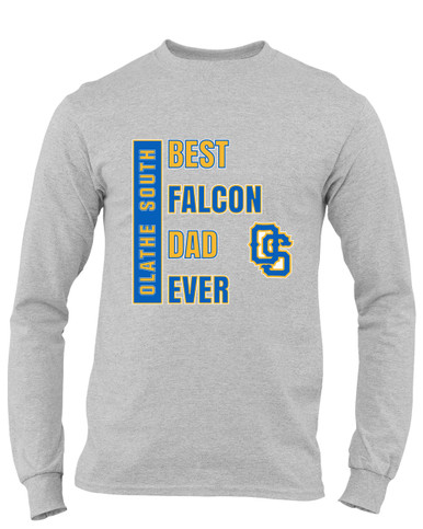 Olathe South Falcons OS Script Best Falcon Dad Men's LS T-Shirt