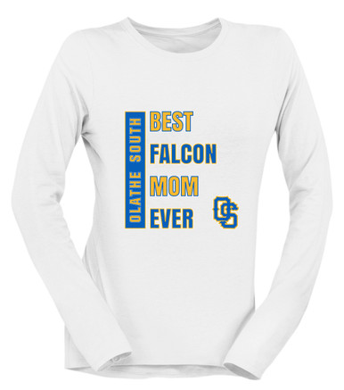 Olathe South Falcons OS Script Best Falcon Mom Women's Premium LS T-Shirt