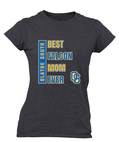 Olathe South Falcons OS Script Best Falcon Mom Women's Premium SS T-Shirt