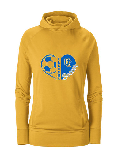 Olathe South Falcons OS Script Heart Soccer Women's Hoodie