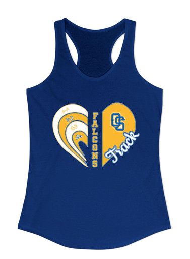 Olathe South Falcons OS Script Heart Track Women's Tank Top