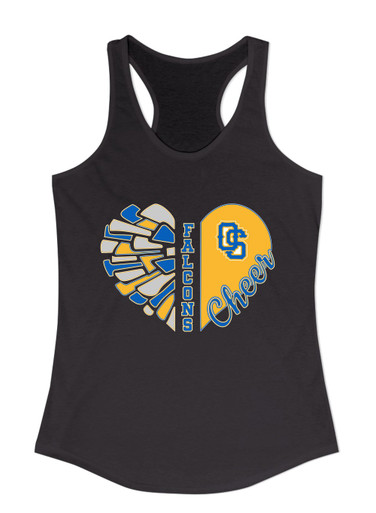Olathe South Falcons OS Script Heart Cheer Women's Tank Top