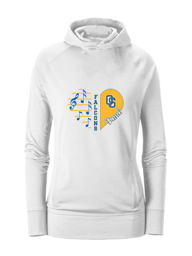 Olathe South Falcons OS Script Heart Band Women's Hoodie