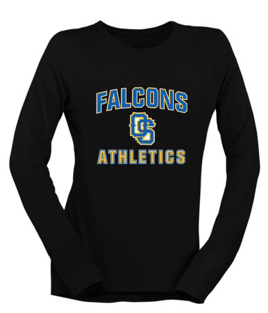 Olathe South Falcons OS Script Athletics Women's LS T-Shirt