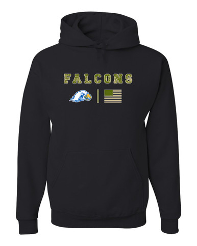 Olathe South Falcons Camo Flag Men's Premium Hoodie