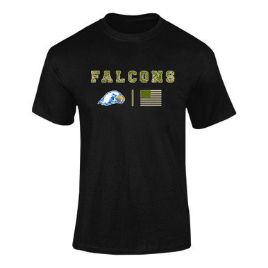 Olathe South Falcons Camo Flag Men's SS T-Shirt