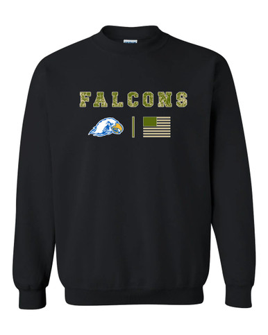 Olathe South Falcons Camo Flag Men's Sweatshirt