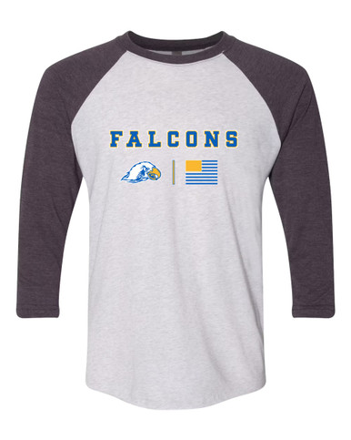 Olathe South Falcons Team Colors Flag Men's Baseball T-Shirt