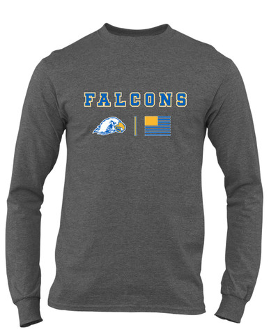 Olathe South Falcons Team Colors Flag Men's LS T-Shirt