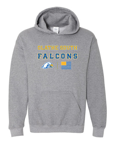 Olathe South Falcons Spirit Flag Men's Hoodie
