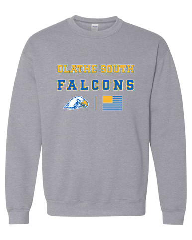 Olathe South Falcons Spirit Flag Men's Sweatshirt