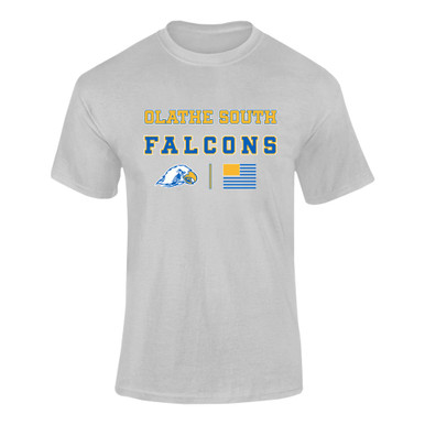 Olathe South Falcons Spirit Flag Men's SS T-Shirt