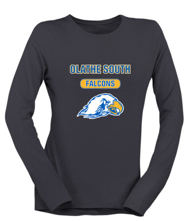 Olathe South Falcons Mascot #3 Women's Premium LS T-Shirt