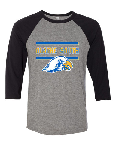 Olathe South Falcons Mascot #4 Men's Baseball T-Shirt