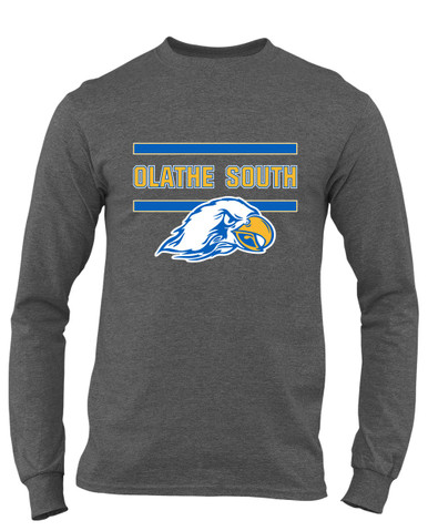 Olathe South Falcons Mascot #4 Men's LS T-Shirt