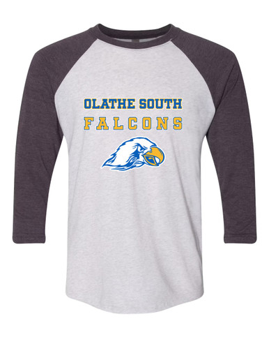 Olathe South Falcons Spirit Women's Baseball T-Shirt