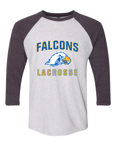 Olathe South Falcons Lacrosse Men's Baseball T-Shirt