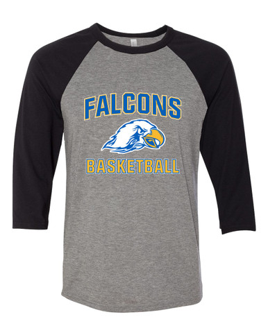 Olathe South Falcons Basketball #1 Men's Baseball T-Shirt