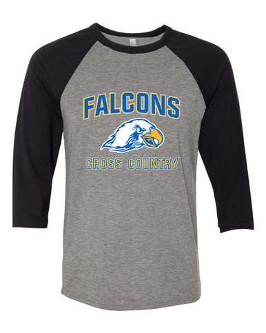 Olathe South Falcons Cross Country Men's Baseball T-Shirt