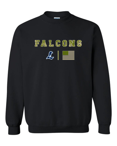 Liberty Falcons L Script Camo Flag Men's Sweatshirt