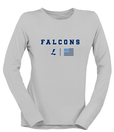 Liberty Falcons L Script Team Colors Flag Women's LS T-Shirt