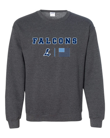 Liberty Falcons L Script Team Colors Flag Men's Sweatshirt