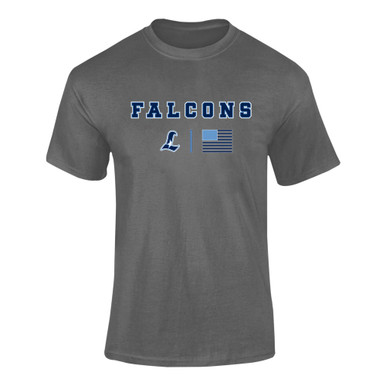 Liberty Falcons L Script Team Colors Flag Men's SS T-Shirt