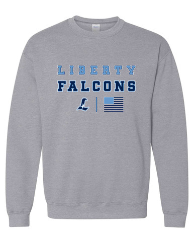 Liberty Falcons L Script Spirit Flag Men's Sweatshirt