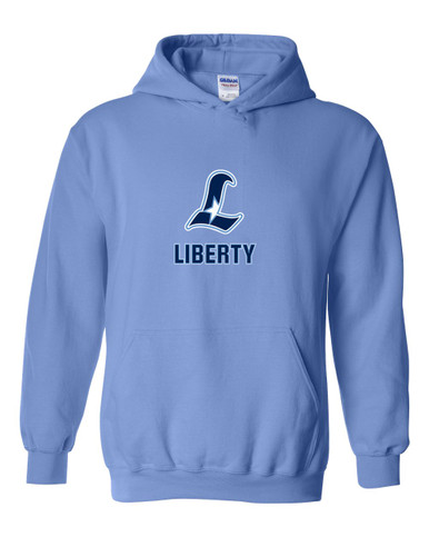 Liberty Falcons L Script Mascot #2 Men's Hoodie
