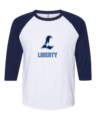 Liberty Falcons L Script Mascot #2 Men's Baseball T-Shirt