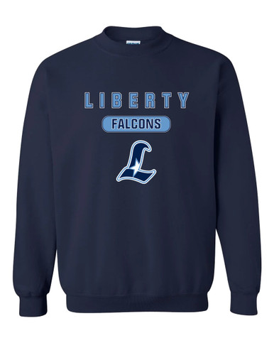 Liberty Falcons L Script Mascot #3 Men's Sweatshirt