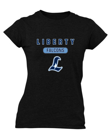Liberty Falcons L Script Mascot #3 Women's Premium SS T-Shirt