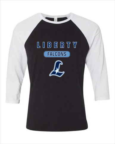 Liberty Falcons L Script Mascot #3 Men's Baseball T-Shirt