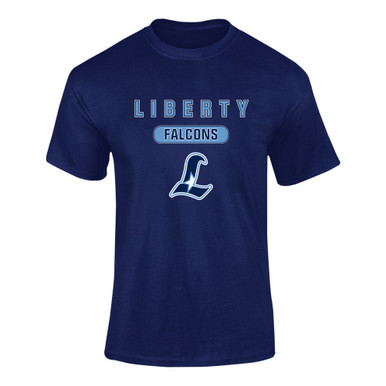 Liberty Falcons L Script Mascot #3 Men's SS T-Shirt