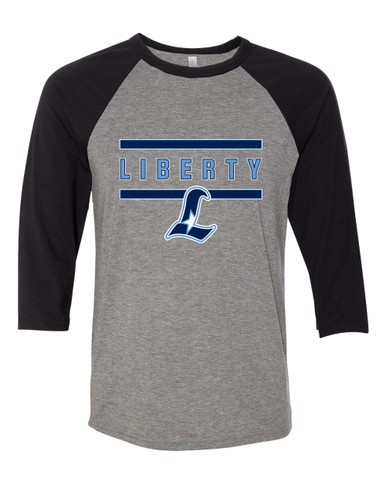 Liberty Falcons L Script Mascot #4 Men's Baseball T-Shirt