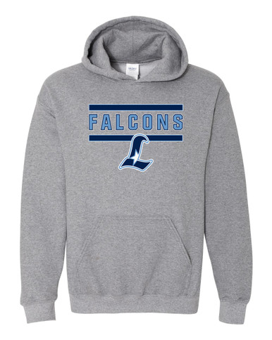 Liberty Falcons L Script Mascot #5 Men's Hoodie