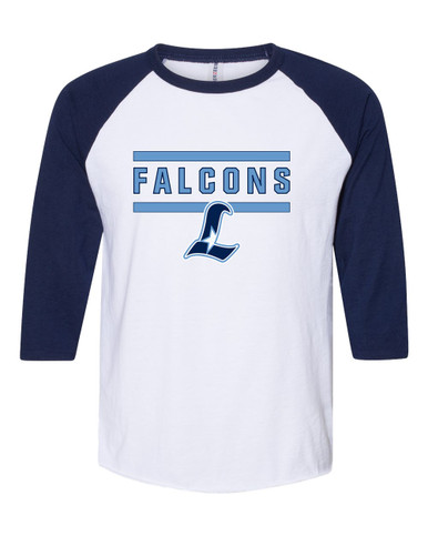 Liberty Falcons L Script Mascot #5 Women's Baseball T-Shirt