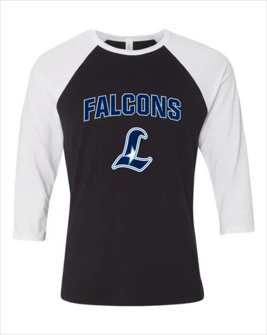 Liberty Falcons L Script Mascot #6 Women's Baseball T-Shirt