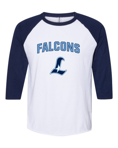 Liberty Falcons L Script Mascot #6 Men's Baseball T-Shirt