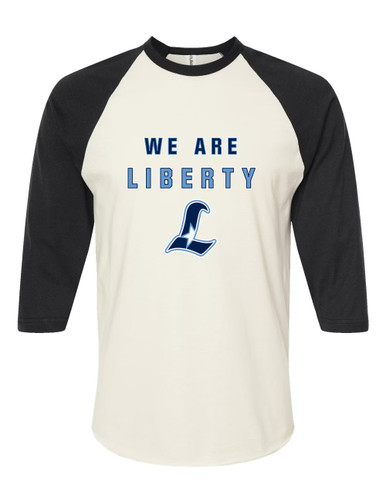 Liberty Falcons L Script We Are Men's Baseball T-Shirt