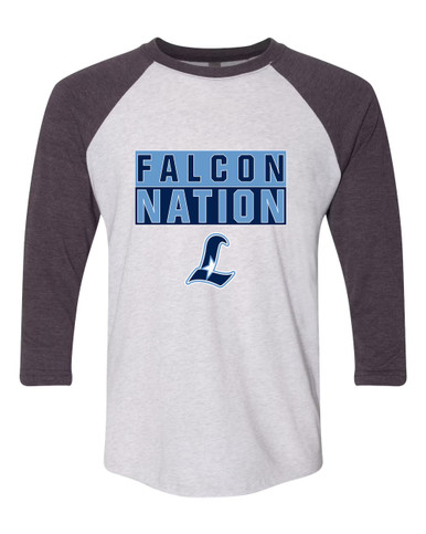 Liberty Falcons L Script Nation #1 Women's Baseball T-Shirt