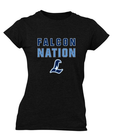 Liberty Falcons L Script Nation #2 Women's Premium SS T-Shirt